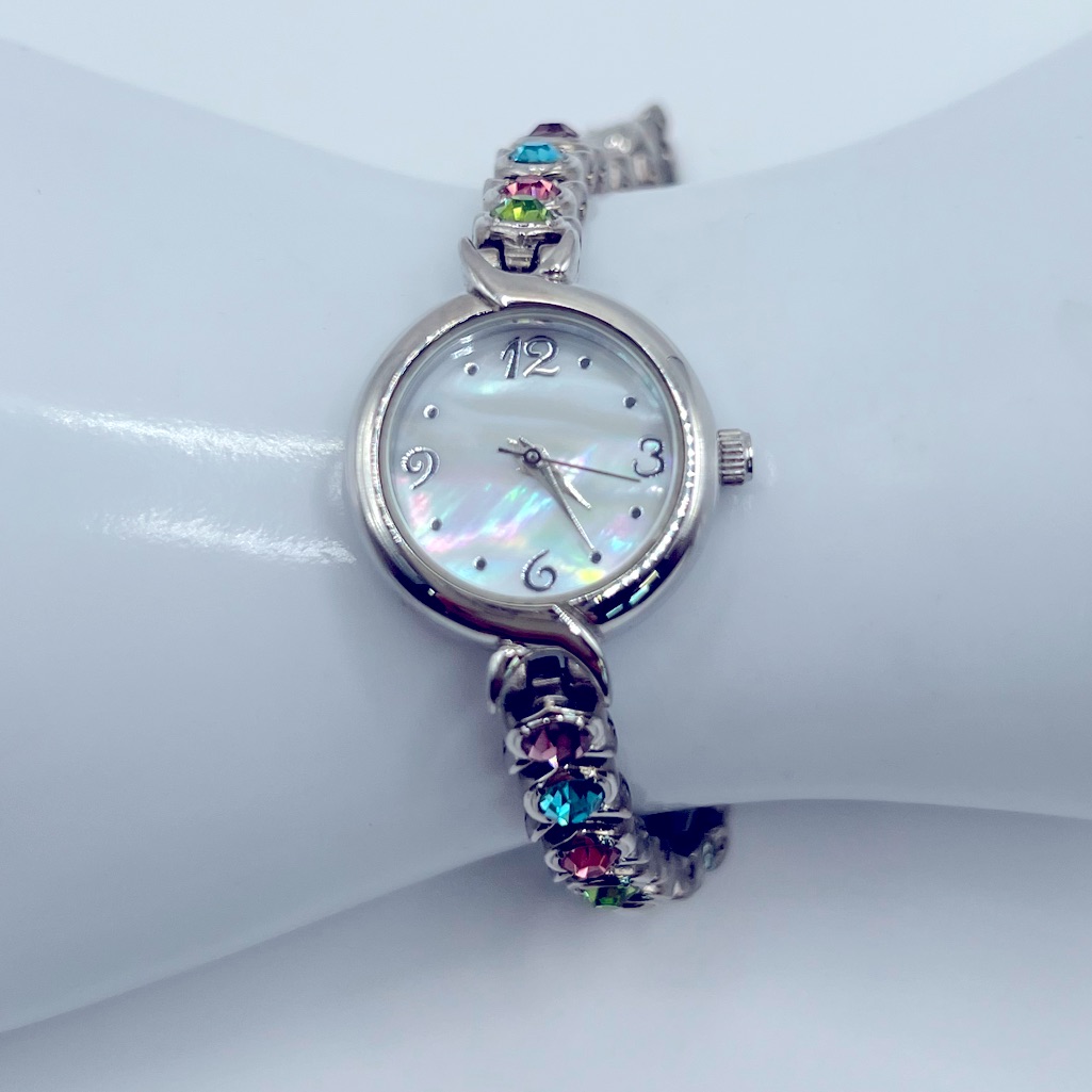 Art Deco Jeweled Ladies Watch New Battery Stainless Steel